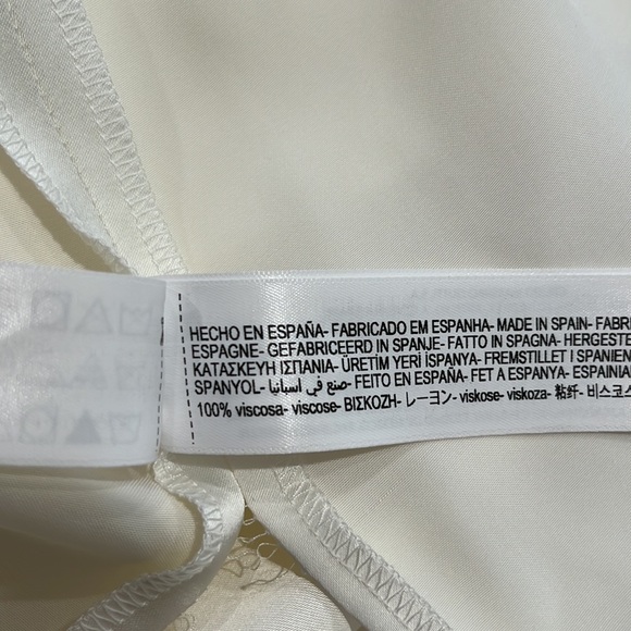 Massimo Dutti Studio tuxedo style silky oversized button up dress cream/black M - Picture 11 of 14